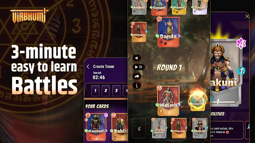I-download ang Virbhumi Strategy Card Game – Mabilis na Card Battles - Screenshot 1
