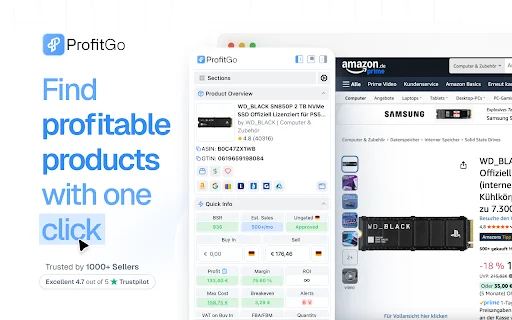 ProfitGo para sa Amazon Online Arbitrage – I-download ang Extension - Screenshot 1