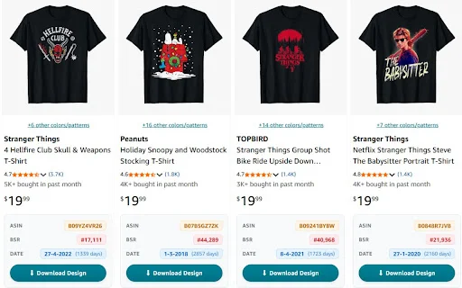 AMZSniper: Pinakamahusay na Libreng Tool para sa Merch at KDP Research - Screenshot 2
