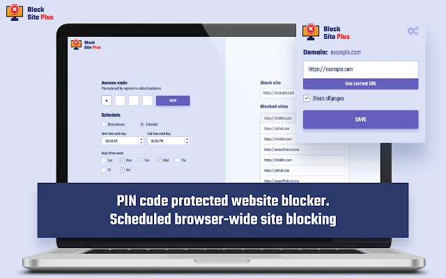 I-download ang Block Site Plus – I-block ang mga Website gamit ang PIN - Screenshot 1