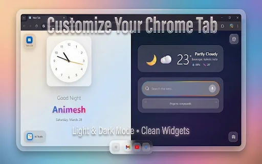 GNT: Glass New Tab – Gawing iOS Style ang Iyong Chrome Browser - Screenshot 1