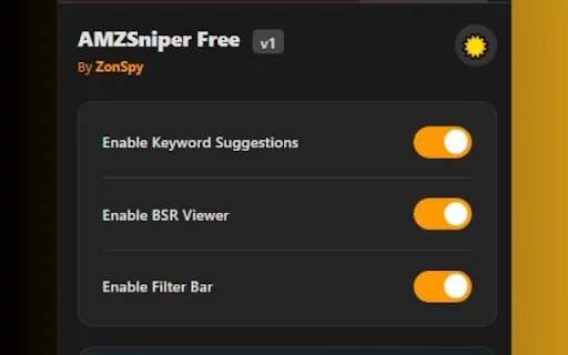 AMZSniper: Pinakamahusay na Libreng Tool para sa Merch at KDP Research - Screenshot 5