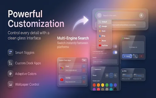 GNT: Glass New Tab – Gawing iOS Style ang Iyong Chrome Browser - Screenshot 4