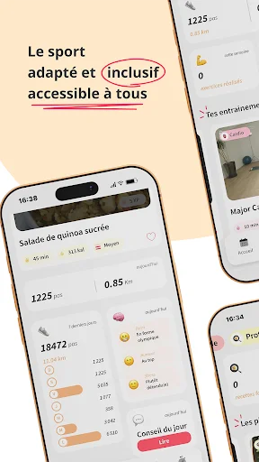 I-download ang Kunto: Nutrition Sport Adapté – Workout at Diet Plan - Screenshot 1