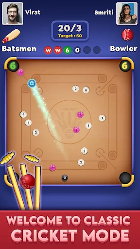 I-download ang Carrom Cricket: Disc Pool Game – Pinakamahusay na Laro - Screenshot 1
