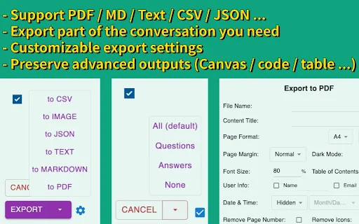 ChatGPT Exporter: I-download ang ChatGPT Chats sa PDF at MD - Screenshot 1