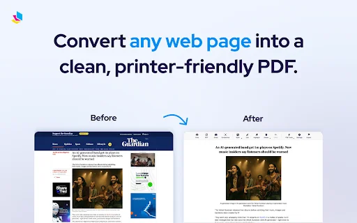 PrintFriendly: I-print ang Web Pages nang Malinis at I-save bilang PDF - Screenshot 1