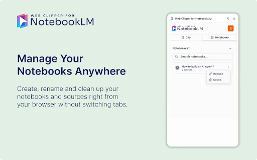 Web Clipper for NotebookLM – I-save ang Research at YouTube Videos - Screenshot 3