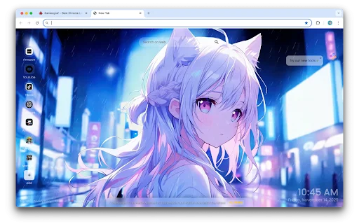 Neko Anime Girl Rain Wallpaper – I-download ang Live Theme - Screenshot 1