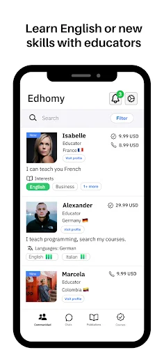 I-download ang Edhomy Platform – Matuto ng Wika Kasama ang mga Eksperto - Screenshot 1