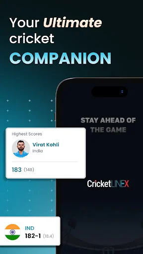 I-download ang Cricket LineX: Pinakamabilis na Live Cricket Scores! - Screenshot 1