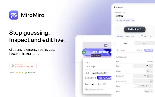 MiroMiro: Inspect Website Design & Export Code nang Madali - Screenshot 1