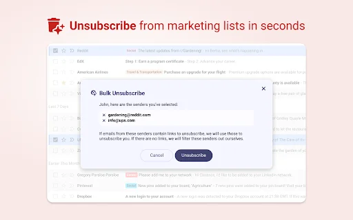 Gmail Unsubscribe: Linisin ang Inbox at Mag-unsubscribe nang Bulk - Screenshot 1