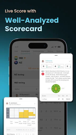 I-download ang Cricket LineX: Pinakamabilis na Live Cricket Scores! - Screenshot 3