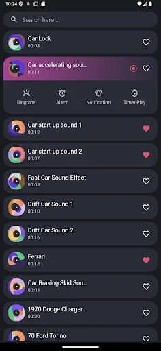 I-download ang Car Sounds App – Mga Ringtone ng Kotse na Libre - Screenshot 1