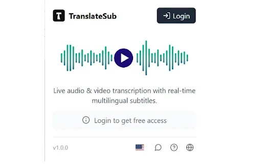 TranslateSub: Real-time Video Transcription at Translation - Screenshot 1
