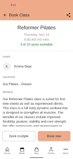 I-download ang Gia Pilates App – Mag-book ng Pilates Classes Online - Screenshot 3