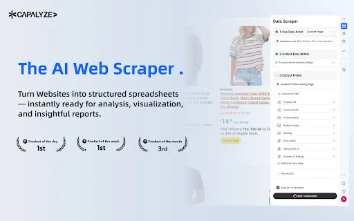 Capalyze: AI Web Scraper – Kunin ang Data sa Excel nang Mabilis - Screenshot 1