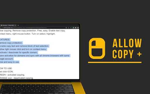 I-download ang Allow Copy +: I-enable ang Copy at Right Click - Screenshot 2