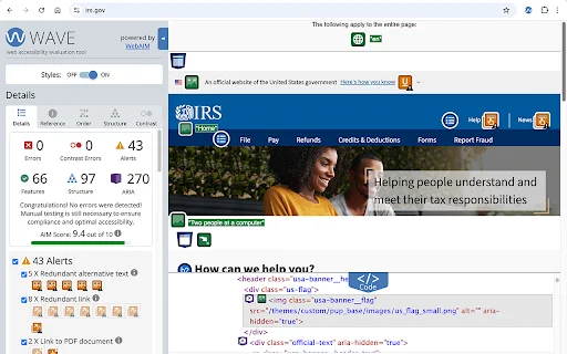 WAVE Evaluation Tool: Pagsusuri ng Web Accessibility sa Chrome - Screenshot 1