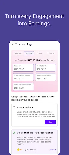 I-download ang CURD: Socialmedia. Marketplace – Referral App - Screenshot 5