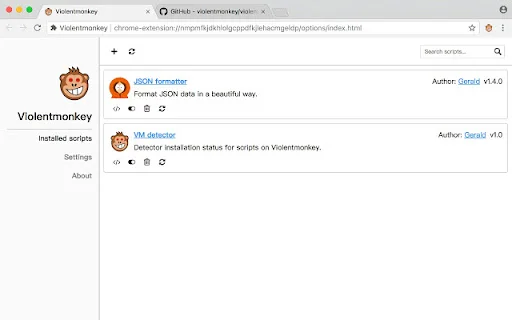 I-download ang Violentmonkey BETA: Userscript Manager para sa Browser - Screenshot 1