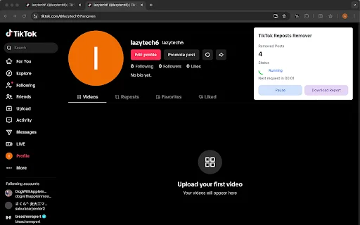 I-download ang Reposts Remover para sa TikTok – Burahin ang Reposts - Screenshot 2