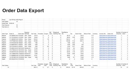 OrderPro: I-export ang Order History sa Excel at Google Sheets - Screenshot 3
