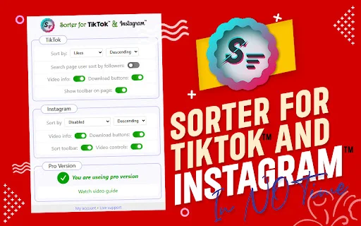 Feed Sorter para sa TikTok at Instagram – Ayusin at I-download - Screenshot 1