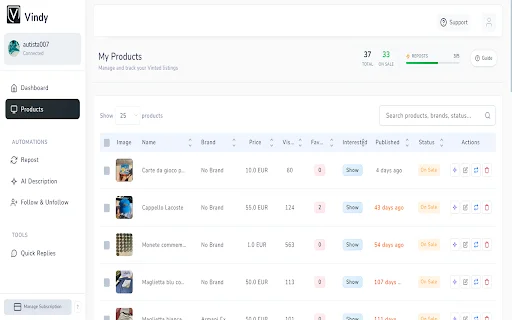 I-download ang Vindy: Pinakamahusay na Vinted Seller Tool 2026 - Screenshot 3