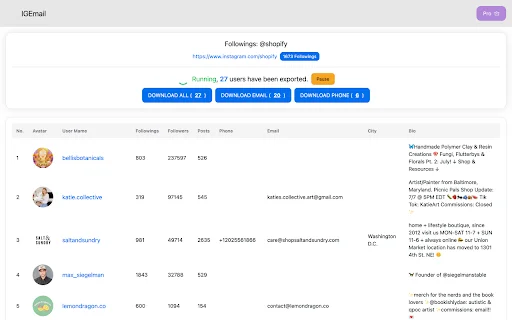 IGEmail: Pinakamabilis na Instagram Email Scraper at Extractor - Screenshot 3