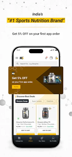 I-download ang MuscleBlaze App – Whey Protein at Vitamins Para sa Fitness - Screenshot 1