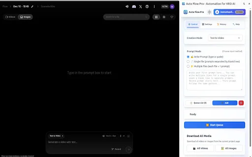 Auto Flow Pro: Awtomatikong Veo AI Video Generator – I-download - Screenshot 1