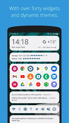 I-download ang AIO Launcher – Pinakamahusay na Home Screen App - Screenshot 3