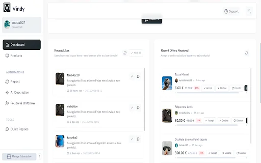 I-download ang Vindy: Pinakamahusay na Vinted Seller Tool 2026 - Screenshot 2