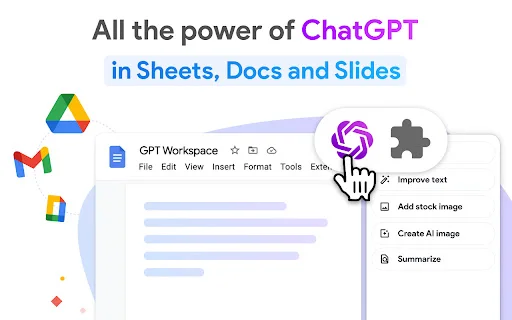 GPT Workspace: Gamitin ang ChatGPT sa Google Docs, Sheets at Slides - Screenshot 1