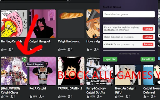 I-download ang Roblox Game Blocker – Itago ang mga Unwanted Games - Screenshot 1