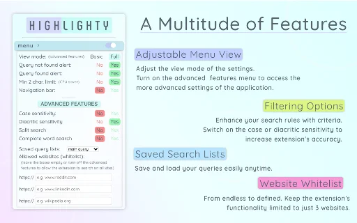 Highlighty: Pinakamahusay na Multi-Highlighter at Finder Extension - Screenshot 3
