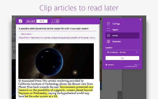 I-download ang OneNote Web Clipper – I-save ang Web Pages nang Libre - Screenshot 4