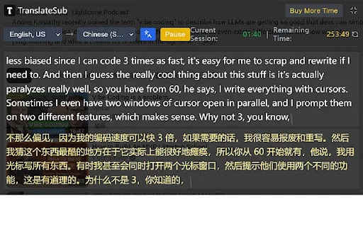 TranslateSub: Real-time Video Transcription at Translation - Screenshot 2