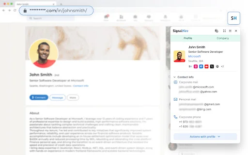 SignalHire: Hanapin ang Email at Numero ng Telepono nang Mabilis - Screenshot 1