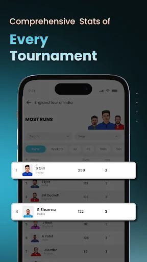 I-download ang Cricket LineX: Pinakamabilis na Live Cricket Scores! - Screenshot 7