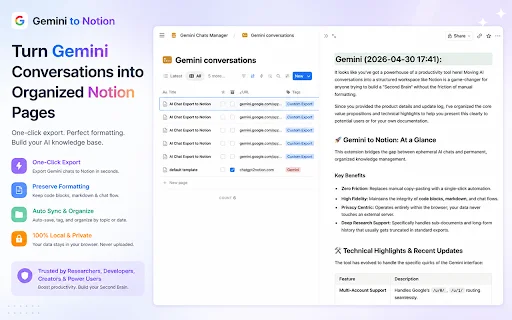 I-export ang Gemini Chats sa Notion – Mabilis at Awtomatikong Backup - Screenshot 3