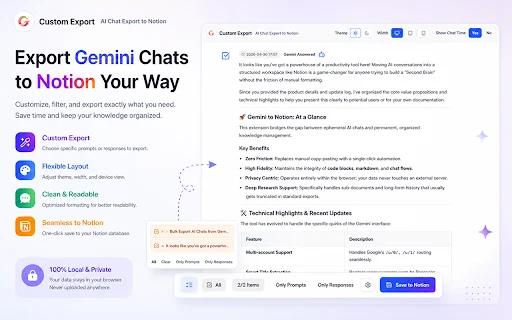 I-export ang Gemini Chats sa Notion – Mabilis at Awtomatikong Backup - Screenshot 2