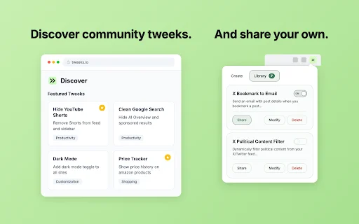 I-download ang Tweeks – I-customize ang Iyong Paboritong Websites - Screenshot 4