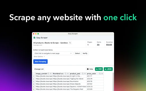 Easy Scraper: Pinakamabilis na Web Scraper para sa Chrome – Free - Screenshot 1
