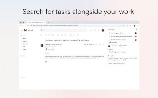I-download ang Asana Chrome Extension: Mabilis na Task Management - Screenshot 5