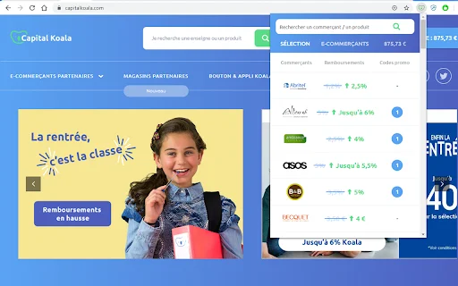 I-download ang Capital Koala para sa Chrome – Makatipid sa Shopping - Screenshot 1