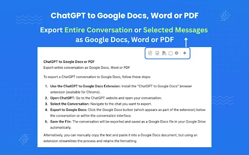 I-download ang ChatGPT to Google Docs – I-export ang Chat sa PDF - Screenshot 2