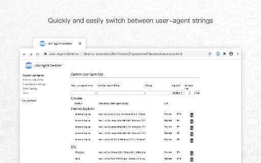 User Agent Switcher – Baguhin ang User-Agent sa Chrome nang Madali - Screenshot 3
